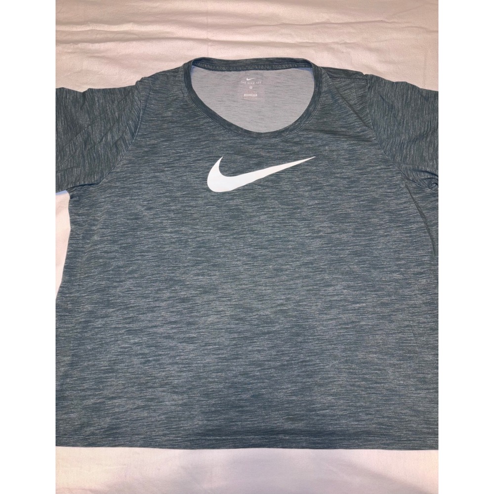 Nike Dri-FIT The Nike Tee Women's 2X Blue Green Heather Athletic T-Shirt - Picture 2 of 5